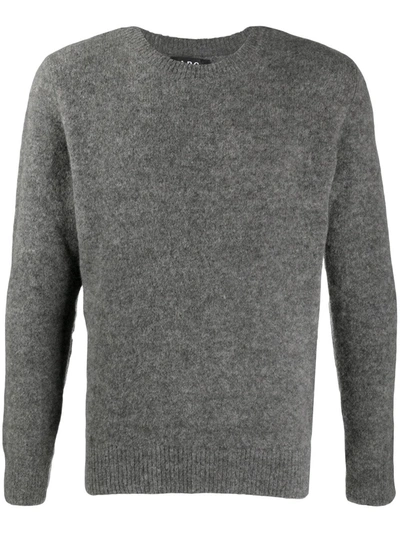 Apc Steve Ribbed Mélange Cotton And Linen-blend Sweater In Grey
