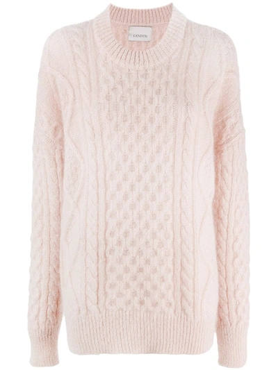 Laneus Cable-knit Jumper In Neutrals