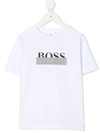 Hugo Boss Kids' Logo-print T-shirt In White