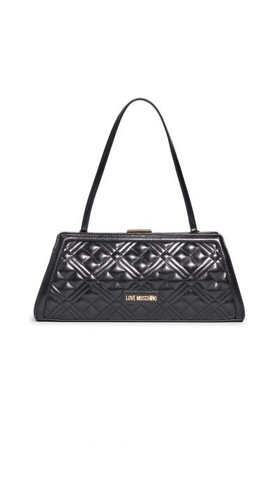 Moschino Quilted Clutch In Black