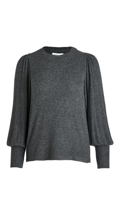 Velvet Sela Puff Sleeve Pullover In Anthracite