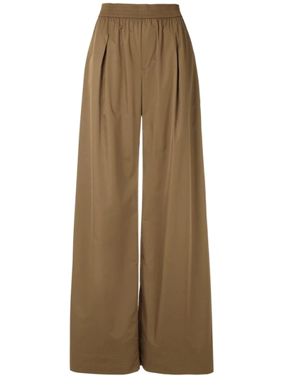 À La Garçonne Tafetá Palazzo Trousers In Neutrals