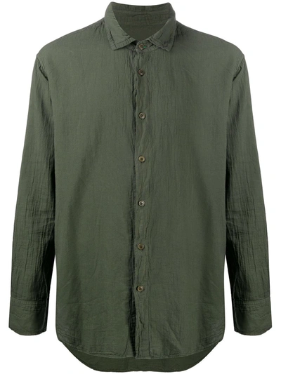Casey Casey Crimpled Effect Shirt In Green