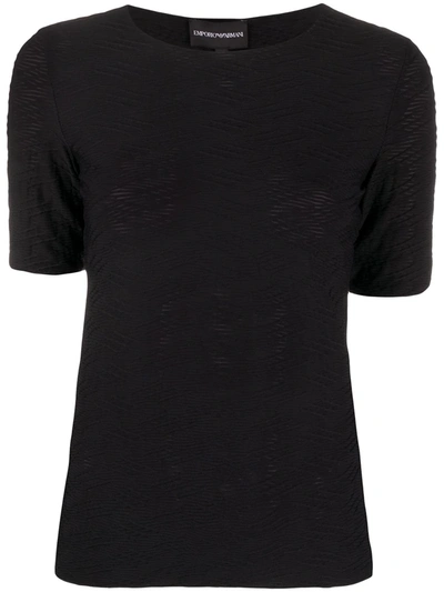 Emporio Armani Textured Style T-shirt In Black