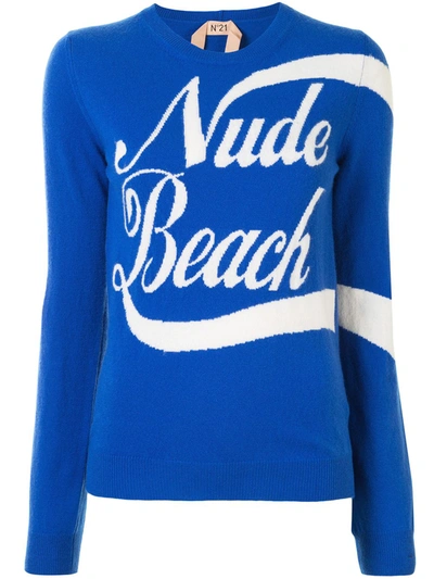 N°21 Nude Beach Knit Jumper In Blue