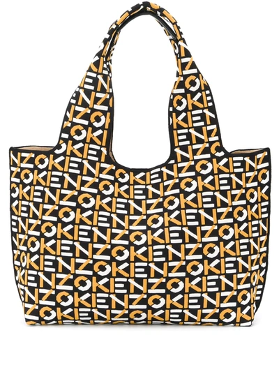 Kenzo Logo-printed Tote Bag In Yellow