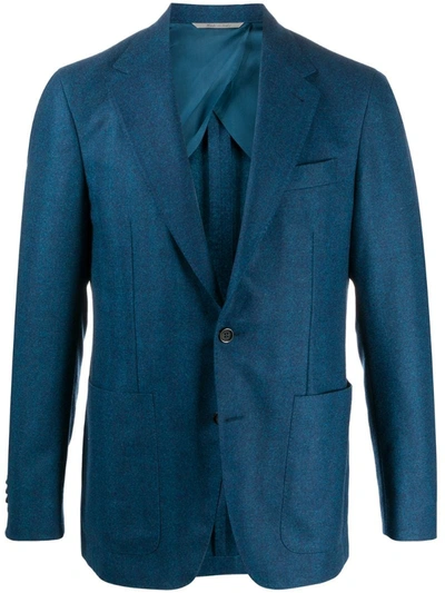 Canali Notched-lapel Blazer In Blue