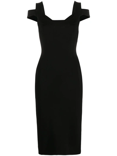 Dolce & Gabbana Fitted Midi Dress In Black