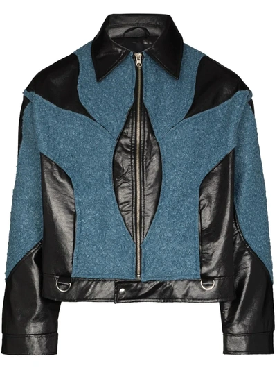 Av Vattev O'keeffe Shearling Panel Leather Jacket In Multicolour