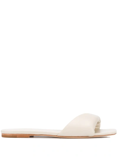 Studio Amelia Padded-strap Slip-on Sandals In White