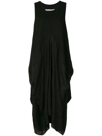 Uma Wang Oversized Draped Dress In Black