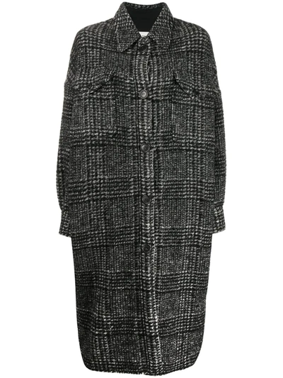Isabel Marant Étoile Houndstooth Print Shirt Coat In Black