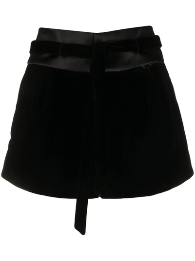 Saint Laurent Belted Shorts In Black