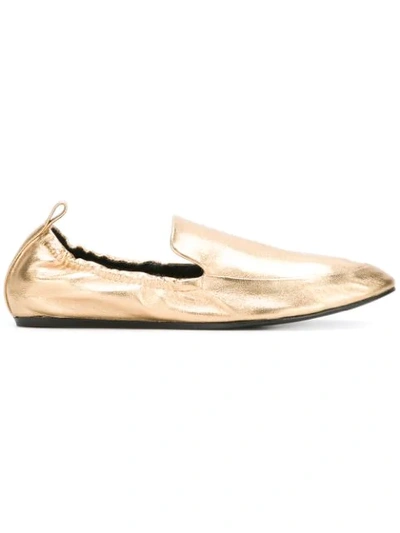 Lanvin Metallic Leather Loafers