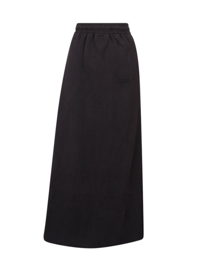 Vetements Split-hem Plissé Maxi Skirt In Black