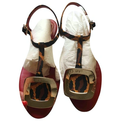 Pre-owned Roger Vivier Cloth Sandals In Brown