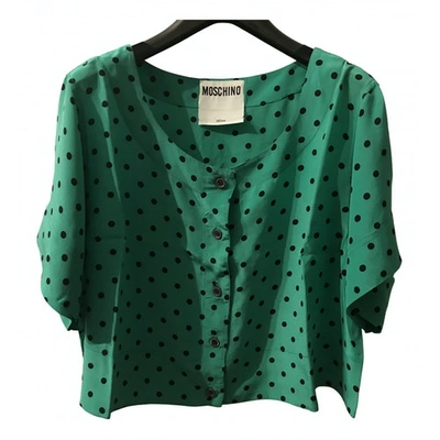 Pre-owned Moschino Silk Blouse In Green