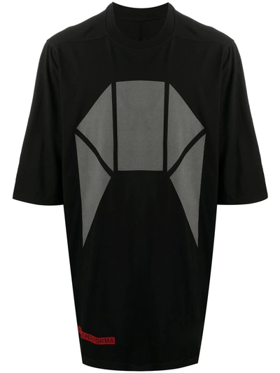 Rick Owens Drkshdw Oversized Graphic Print T-shirt In Black
