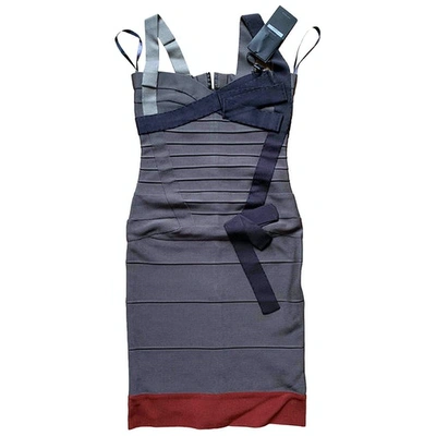 Pre-owned Herve Leger Mid-length Dress In Multicolour