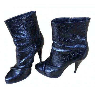 Pre-owned Givenchy Leather Ankle Boots In Black