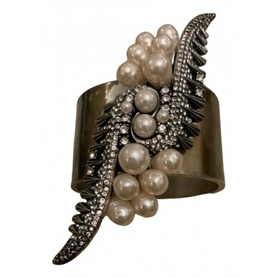 Pre-owned Dannijo White Pearl Bracelet