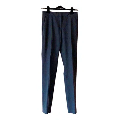 Pre-owned Maje Straight Trousers In Navy