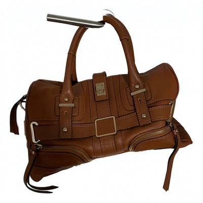 Pre-owned Tommy Hilfiger Leather Handbag In Camel
