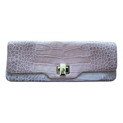 Pre-owned Kate Spade Leather Clutch Bag In Purple