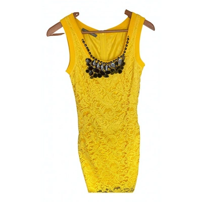Pre-owned Alberta Ferretti Mini Dress In Yellow