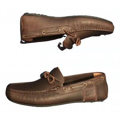 Pre-owned Barbour Leather Flats In Brown