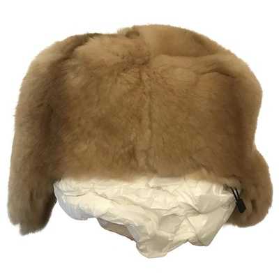 Pre-owned Prada Beige Fur Hat