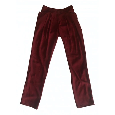 Pre-owned Emporio Armani Trousers In Burgundy