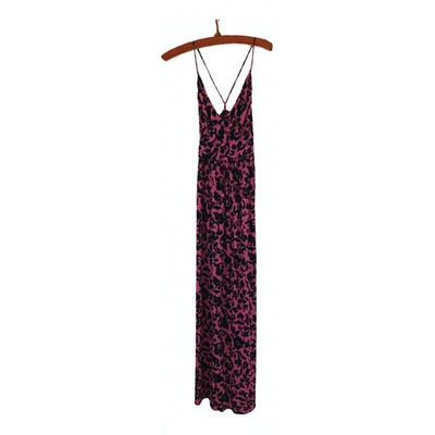 Pre-owned Milly Silk Maxi Dress In Pink