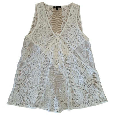 Pre-owned Maje Lace Vest In White