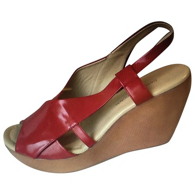 Pre-owned Costume National Leather Sandal In Red