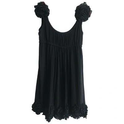 Pre-owned Yoana Baraschi Silk Mini Dress In Black