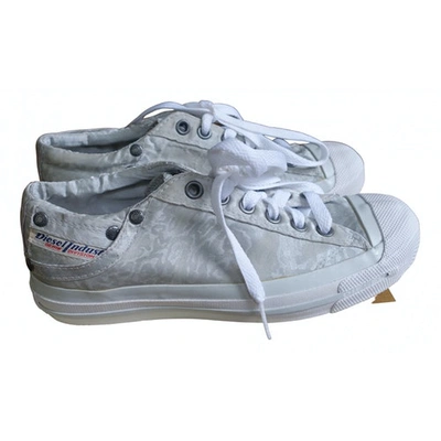 Pre-owned Diesel Cloth Trainers In Silver