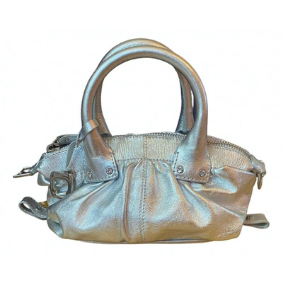 Pre-owned Orciani Leather Handbag In Silver