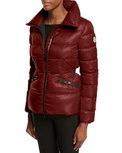 Moncler Danae Quilted Puffer Coat In Burgundy