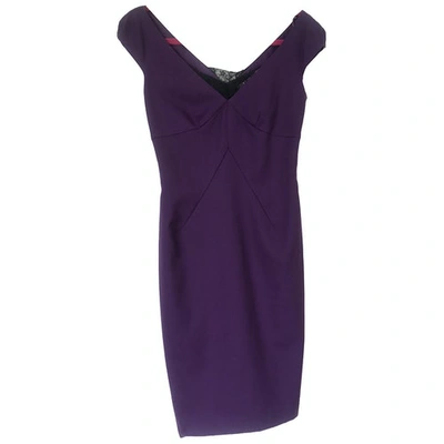 Pre-owned Lk Bennett Wool Mid-length Dress In Purple