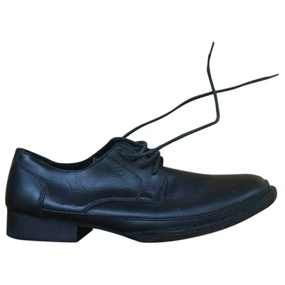 Pre-owned Y's Leather Lace Ups In Black