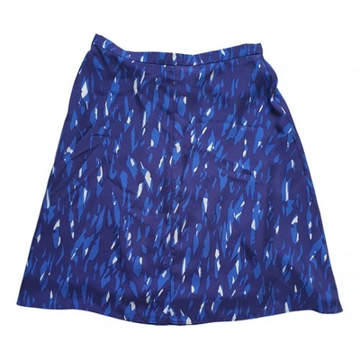 Pre-owned Balenciaga Silk Mini Skirt In Blue
