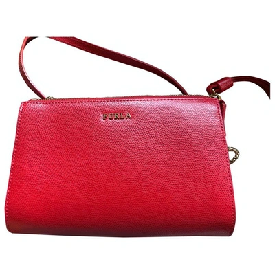 Pre-owned Furla Leather Clutch Bag In Red