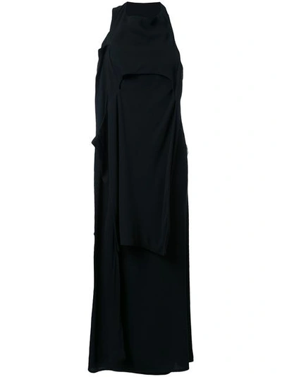 Eckhaus Latta Deconstructed Asymmetric Long Dress In Black