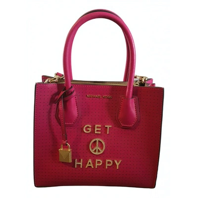 Pre-owned Michael Kors Mercer Leather Handbag In Pink