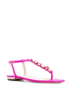 Sophia Webster Ritzy Crystal-embellished Leather Sandals In Neon Fuchsia