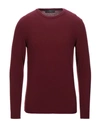 Grey Daniele Alessandrini Sweater In Maroon