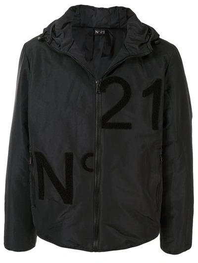 N°21 Logo-print Hooded Jacket In Grey