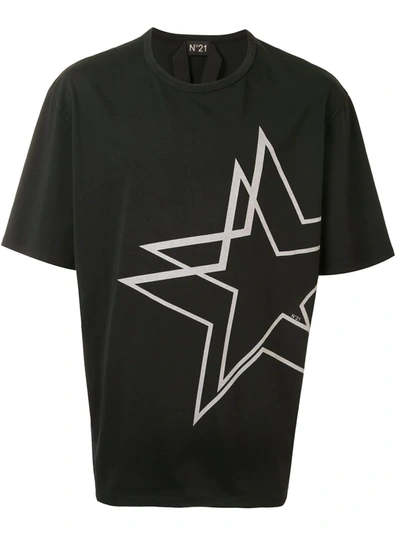 N°21 Star-print Cotton T-shirt In Black