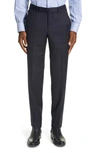 Ermenegildo Zegna Micronsphere Classic Fit Wool Dress Pants In Navy